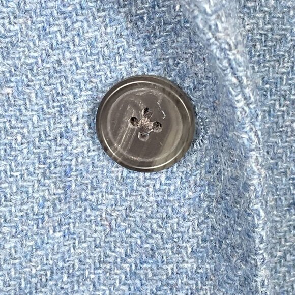Land’s End Wool Mohair Blend Blue Herringbone Tweed Blazer Jacket Size 18 Lined - Picture 11 of 13